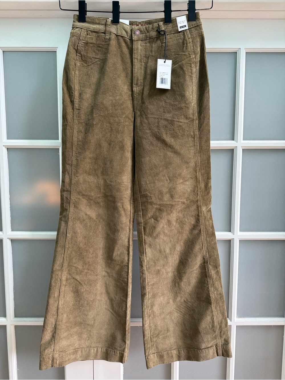 Judy Blue High Waist Olive Corduroy Retro Wide Leg Jeans Size 9/29 - Picture 8 of 16
